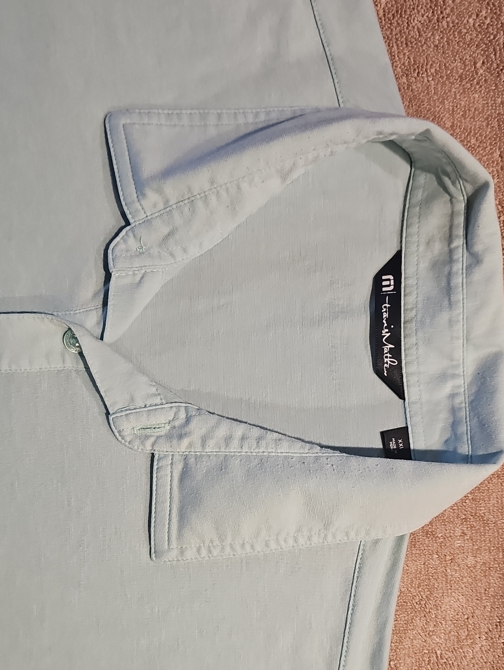 TravisMathew Light Green/Mibt Button-Up Polo